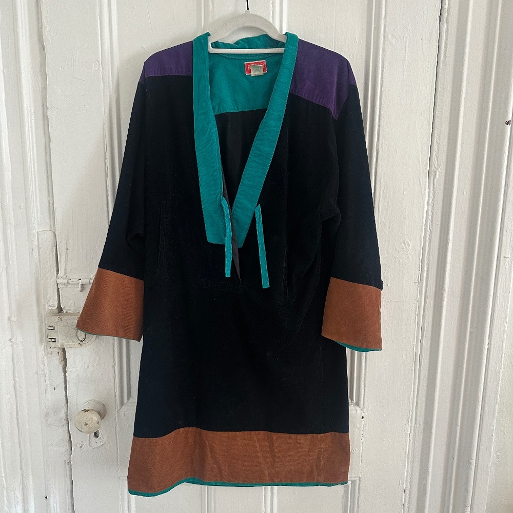 Kenzo Paris Corduroy Color Block Dress